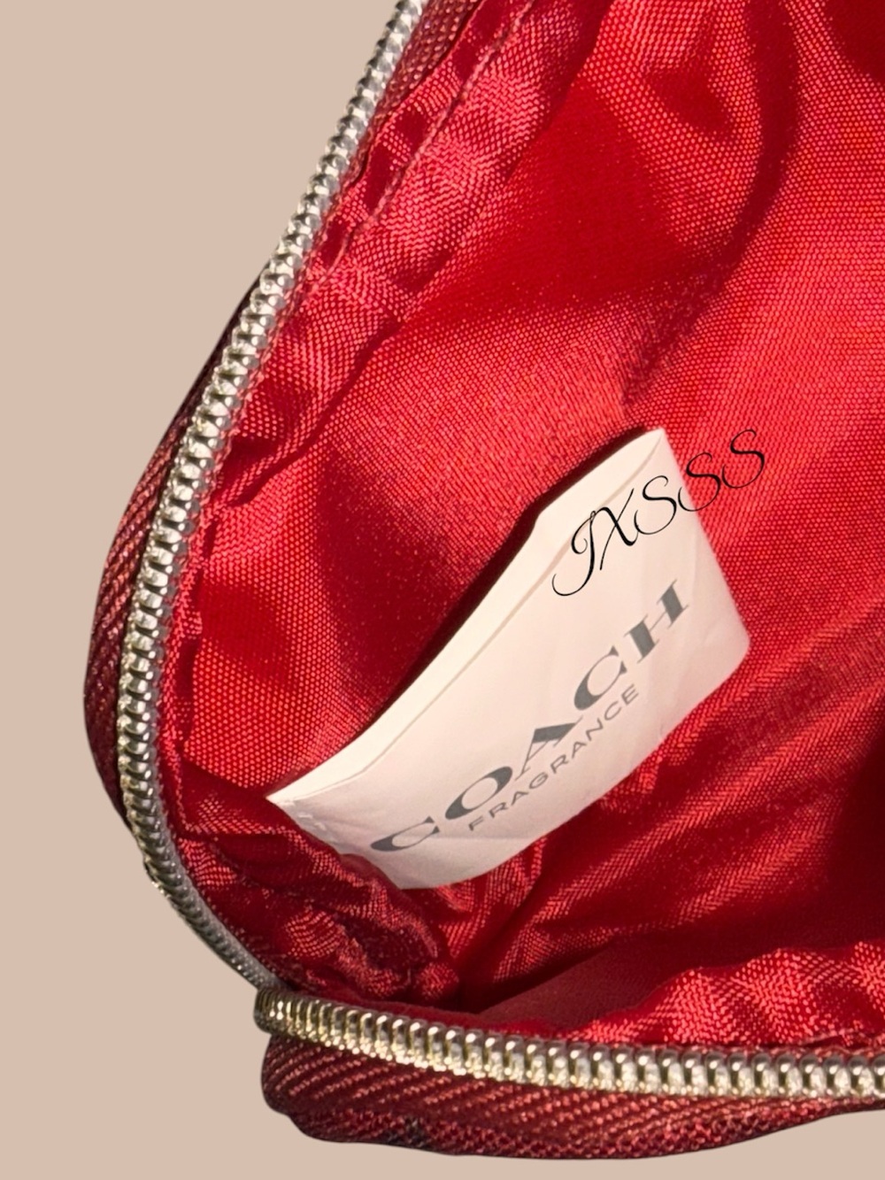 Red-Gold Coach Beauty (Cherry-Print) Mini Coin-Pouch/Fragrance SET - Picture 11 of 12